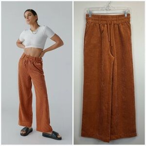 BDG Urban Outfitters Womens S Rust Wide Leg Corduroy Pants Pockets Boho Casual